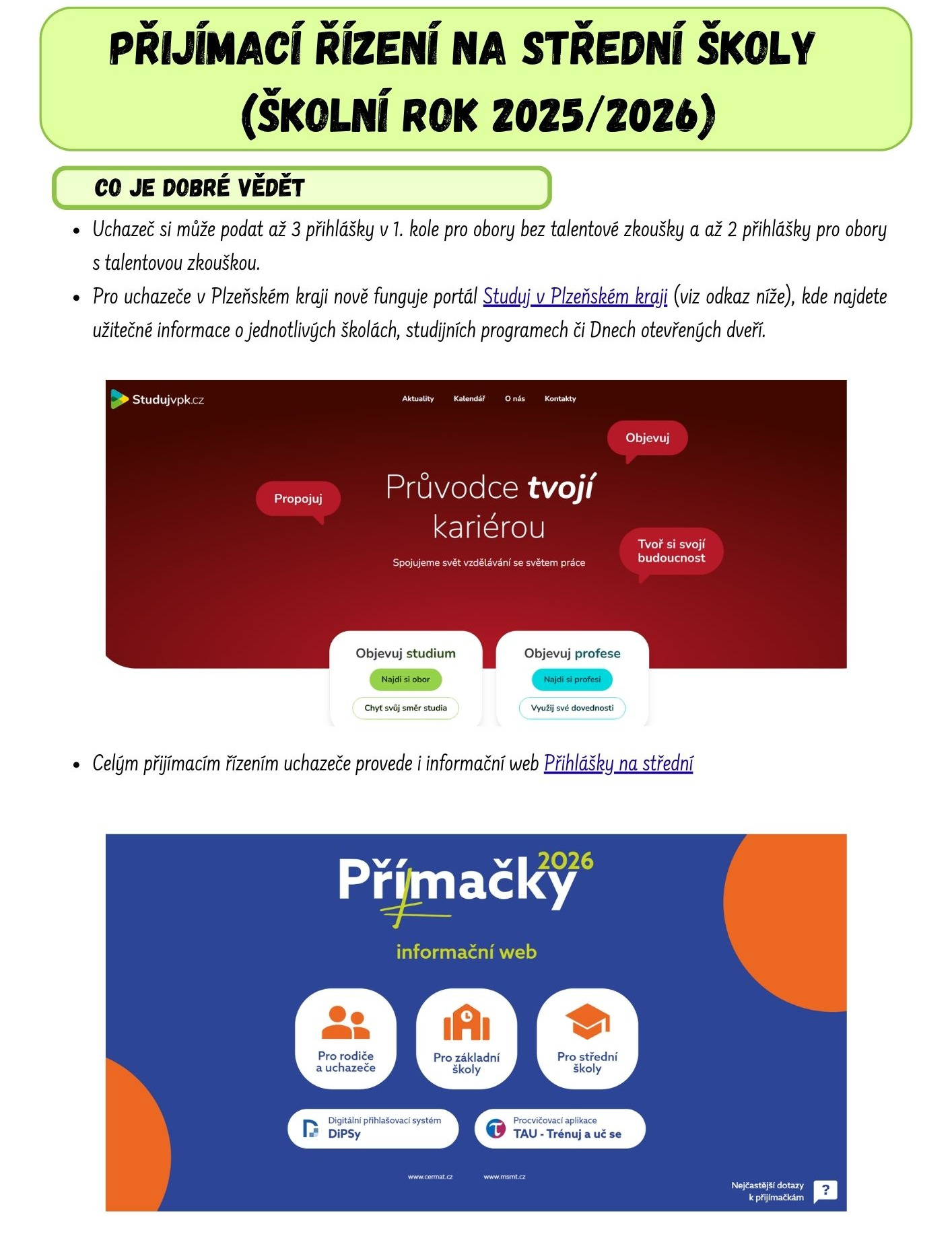 Obrázek Přijímací řízení 1