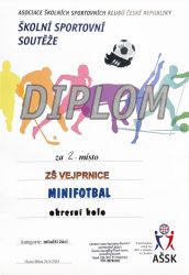 Obrázek Diplom - minifotbal - okres